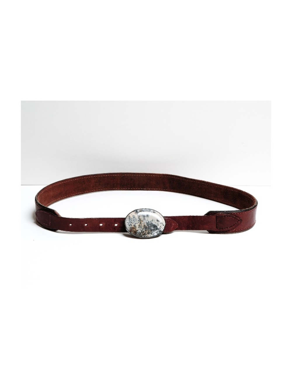 Handcrafted leather and metal belt - 27-30" long